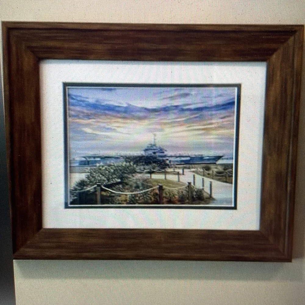 USS Yorktown at Patriots Point Framed Print. Glass Cover.